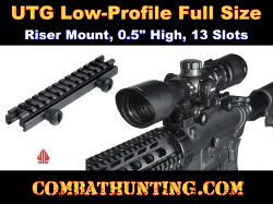 UTG Low-profile Full Size Riser Mount, 0.5" High 13 Slots