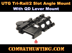 UTG Tri-Rail 2 Slot Angle Mount With QD Lever Mount