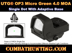 UTG® OP3 Micro, Green 4.0 MOA Single Dot, Adaptive Base