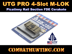 UTG PRO 4-Slot M-LOK Picatinny Rail Section FDE Cerakote
