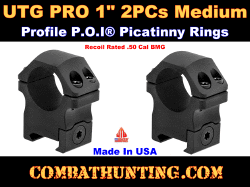 UTG PRO 1"/2PCs Medium Profile P.O.I Picatinny Rings