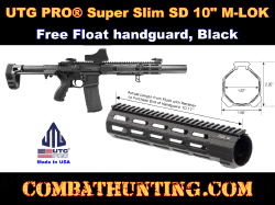 UTG PRO®  Super Slim SD 10" M-LOK® AR-15 Free Float handguard,Black