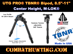 UTG PRO® TBNR® Bipod, 8.5"-11" Center Height, M-LOK