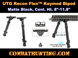 UTG Recon Flex Keymod Bipod, Matte Black, Cent Ht 8"-11.8"