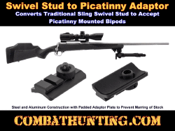 Sling Swivel Stud Picatinny/Weaver Rail Bipod Adapter