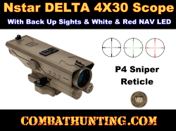 DELTA 4X30 Scope w/White & Red NAV LED Tan/FDE