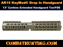 AR15 KeyMod Drop In Handguard 13" Carbine Extended Length Tan/FDE