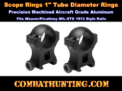 See Thru Scope Rings 1" Scope Ring Mounts 1.3" H Weaver/ Picatinny 