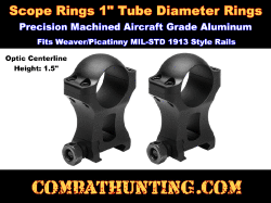 See Thru Scope Rings 1" Scope Ring Mounts 1.5" H Weaver/ Picatinny 
