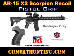 AR-15 AR-10 X2 Scorpion Recoil Pistol Grip Destroyer Gray