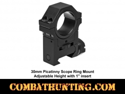 30mm Picatinny Scope Ring Mount Adjustable Height with 1" insert