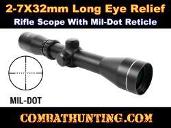 2-7x32 Scout Riflescope-Pistol Scope With Weaver/Picatinny Rings