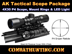 AK-47/74 MAK 90 Rifle Scope & Mount Kit 4X30 P4 Sniper