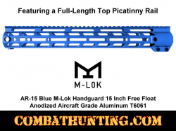 AR-15 Blue M-LOK Handguard 15 Inch Free Float