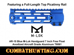 AR-15 Blue M-LOK Handguard 7 Inch Free Float