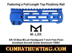 AR-15 Blue M-LOK Handguard 7 Inch Free Float