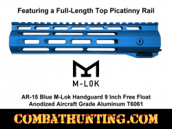 AR-15 Blue M-LOK Handguard 9 Inch Free Float