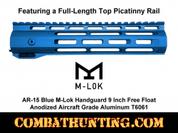 AR-15 Blue M-LOK Handguard 9 Inch Free Float