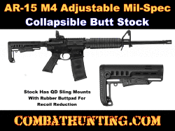 AR-15 M4 Stock Collapsible Mil-Spec Buttstock