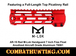 AR-15 Red M-LOK Handguard 7 Inch Free Float