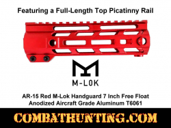 AR-15 Red M-LOK Handguard 7 Inch Free Float