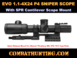 AR-15 1.1-42X24 P4 Sniper Scope With SPR Scope Mount