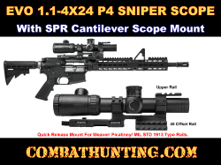 AR-15 1.1-42X24 P4 Sniper Scope With SPR Scope Mount