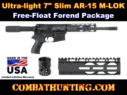 AR-15 7 inch Free Float Handguard With Barrel Nut M-LOK