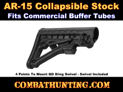 AR-15 Collapsible Stock For Commercial Spec Buffer Tube 