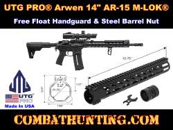 UTG PRO® Arwen 14" M-LOK® AR-15 Free Float Handguard Black