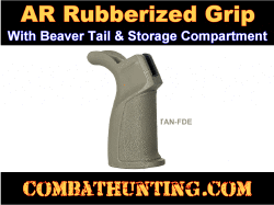 AR-15 Beavertail Pistol Grip With Storage FDE-Tan