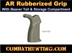 AR-15 Beavertail Pistol Grip With Storage FDE-Tan