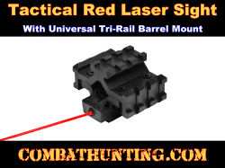 Red Laser Sight With Tri Rail Universal Barrel Mount