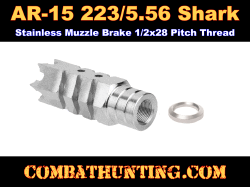 AR-15 .223 5.56 Stainless Steel Shark Muzzle Brake & Crush Washer