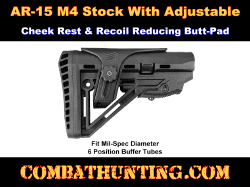 AR-15 Stock With Adjustable Cheek Rest Mil-Spec