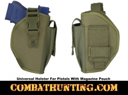 Universal Holster For Pistols With Magazine Pouch Green