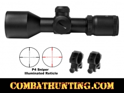 3-9x40 Illuminated Rifle Scope Compact P4 Sniper Reticle