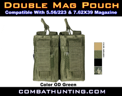 Double Mag Pouch AR15 AK Rifle Molle OD Green