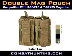 Double Mag Pouch AR15 AK Rifle Molle Tan