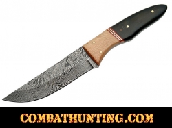 Damascus Steel Hunting Knife Stag Horn Handle