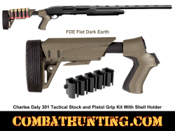 FDE Charles Daly 301 Shotgun Tactical Stock with Shell Holder