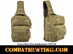 FDE TAN Sling Shoulder Bag Backpack Molle