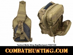 FDE TAN Sling Shoulder Bag Backpack Molle