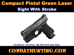 Compact Pistol Green Laser Sight With Strobe