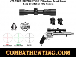 UTG TRUE HUNTER 2-7X32 1" Handgun Scope Long Eye Relief PDC Reticle