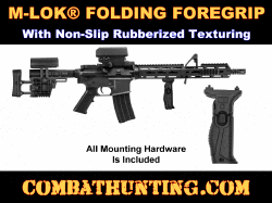 M-Lok Folding Vertical Foregrip Rubber Grip 3 Position