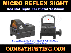 Micro Reflex Sight Red Dot Sight For Pistol 1X24mm