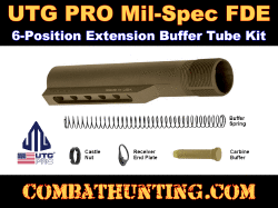 UTG PRO AR15 6-position Receiver Extension Tube Kit, Mil-spec, FDE Cerakote