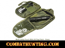 Molle Utility Pouch With US Patch Green