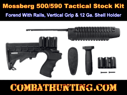 Mossberg 500/590 Tactical Stock Kit & Forend With 3 Accessory Rails